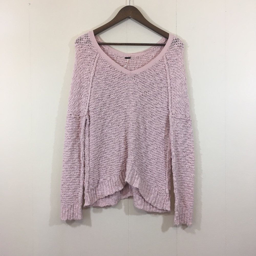 Free People | Oversized Pink Songbird Sweater - Picture 3 of 8